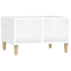 Coffee Table High Gloss White 60x50x36.5 cm Engineered Wood - thumbnail 2