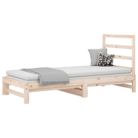 Pull-out Day Bed 2x(90x200) cm Solid Wood Pine - thumbnail 3