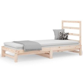 Pull-out Day Bed 2x(90x200) cm Solid Wood Pine - thumbnail 2
