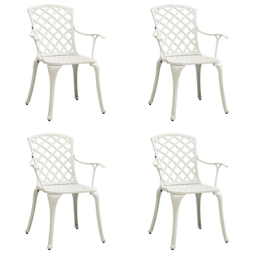 Garden Chairs 4 pcs Cast Aluminium White - image 1