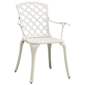 Garden Chairs 4 pcs Cast Aluminium White - thumbnail 2