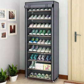 10-Tier Dustproof Shoe Cabinet - thumbnail 1