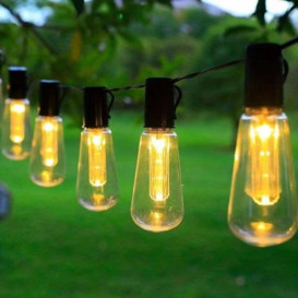 5M 20L Transparent Bulb Warm Light Solar USB LED Camping Light String