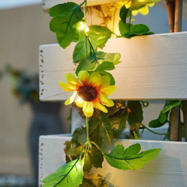 10M 100L Sunflower Vine Solar Garden Decorative Lights