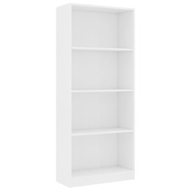 4-Tier Book Cabinet White 60x24x142 cm Engineered Wood - thumbnail 2