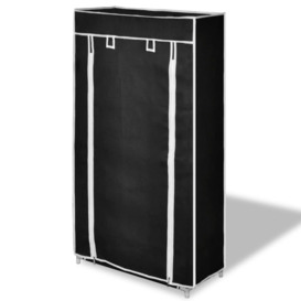 Fabric Shoe Cabinet with Cover 58 x 28 x 106 cm Black - thumbnail 3