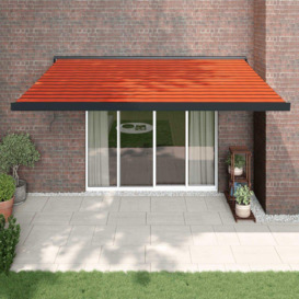 Retractable Awning Orange and Brown 4.5x3 m Fabric and Aluminium - thumbnail 1