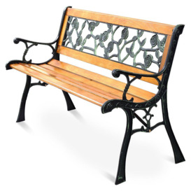 Garden Bench Furniture Weather-Proof Park Loveseat Chair Metal Structure - thumbnail 1