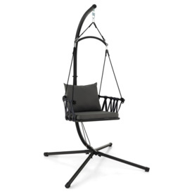 Hanging Swing Chair W/ Stand Cozy Seat & Back Cushions - thumbnail 1