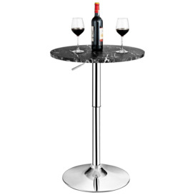Modern Round Marble Bar Table Height Adjustable 360° Swivel Counter Pub Table