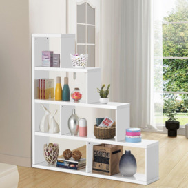 6-Cube Ladder Bookcase Freestanding Corner Bookshelf 5-Tier Display Shelf - thumbnail 3