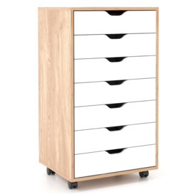 Modern 7-Drawer Chest Mobile Lateral Filing Cabinet Home Office Storage Cabinet - thumbnail 2