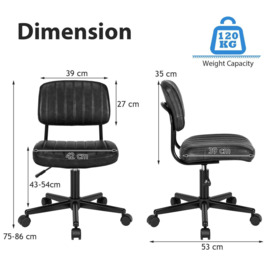 Swivel PU Leather Office Chair Height Adjustable Rolling Computer Desk Chair - thumbnail 3