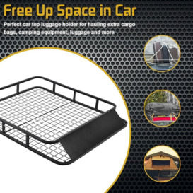 Steel Cargo Roof Rack Basket Truck Cars Top Luggage Carrier 75kg Weight Capacity - thumbnail 3