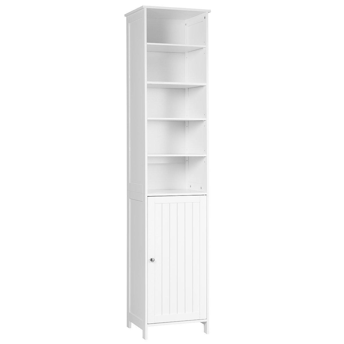 Bathroom Tall Cabinet Slim Freestanding Storage Organizer W/ Adjustable Shelves - image 1