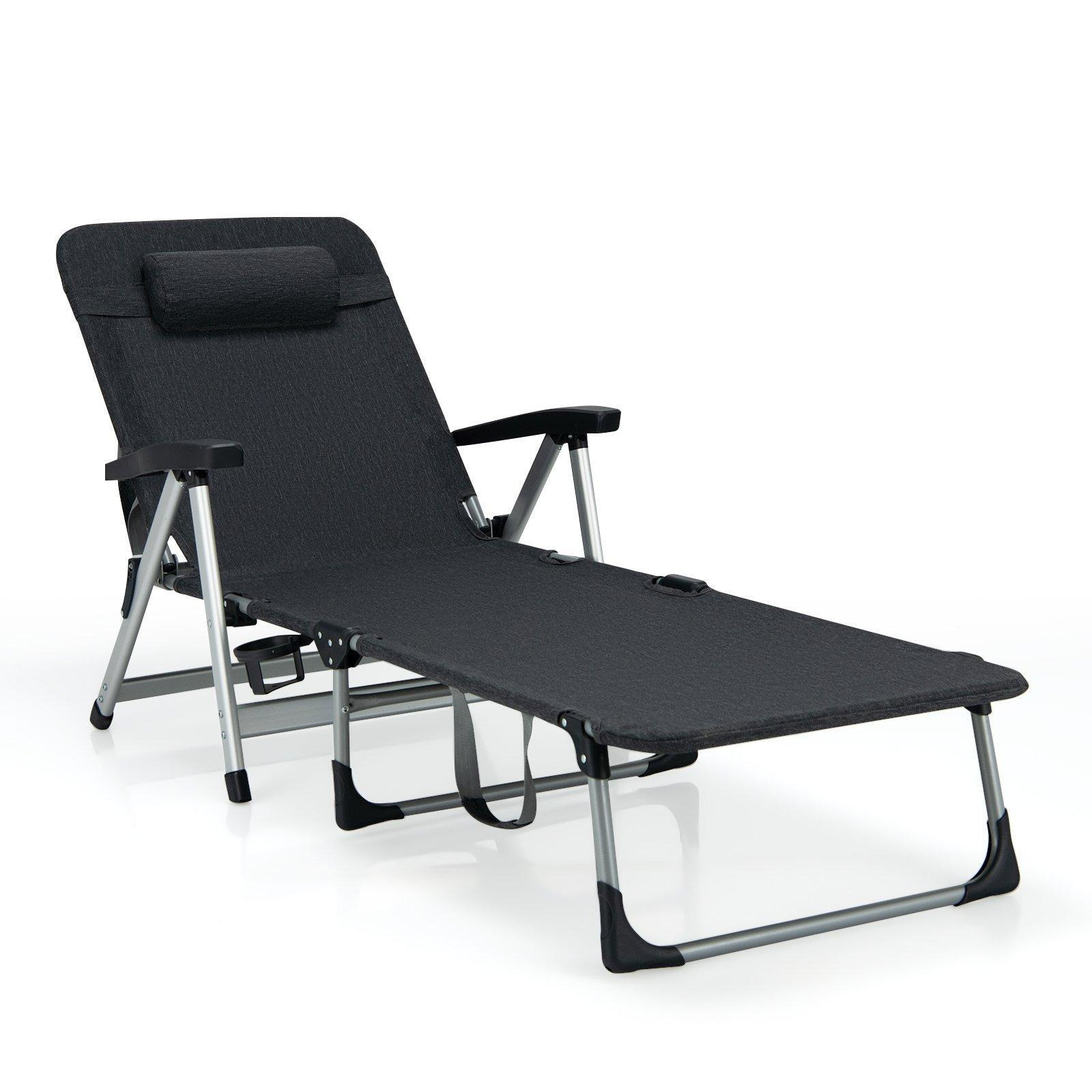 Folding Outdoor Chaise Lounger Patio Lounge Chair - image 1