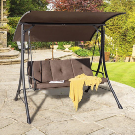 Garden Patio Swing Chair 2 Seater Hammock Bench with Adjustable Polyester Canopy - thumbnail 3