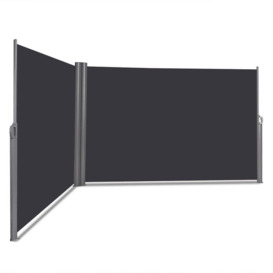 (1.6x6M) Retractable Folding Side Awning Screen Garden Privacy Divider - thumbnail 1