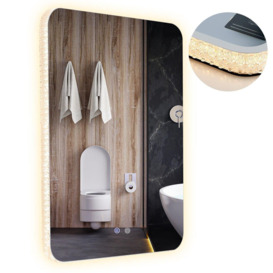 Shatterproof Wall Mounted Mirror Bathroom Mirror with LED Lights - thumbnail 1