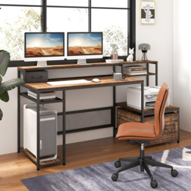 170CM Computer Desk Monitor Stand Writing Table W/ Power Outlets