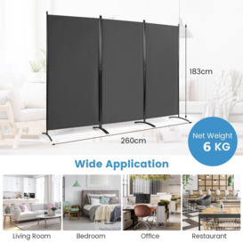3 Panels Freestanding Room Divider Wall Folding Room Partition Separator Privacy - thumbnail 2