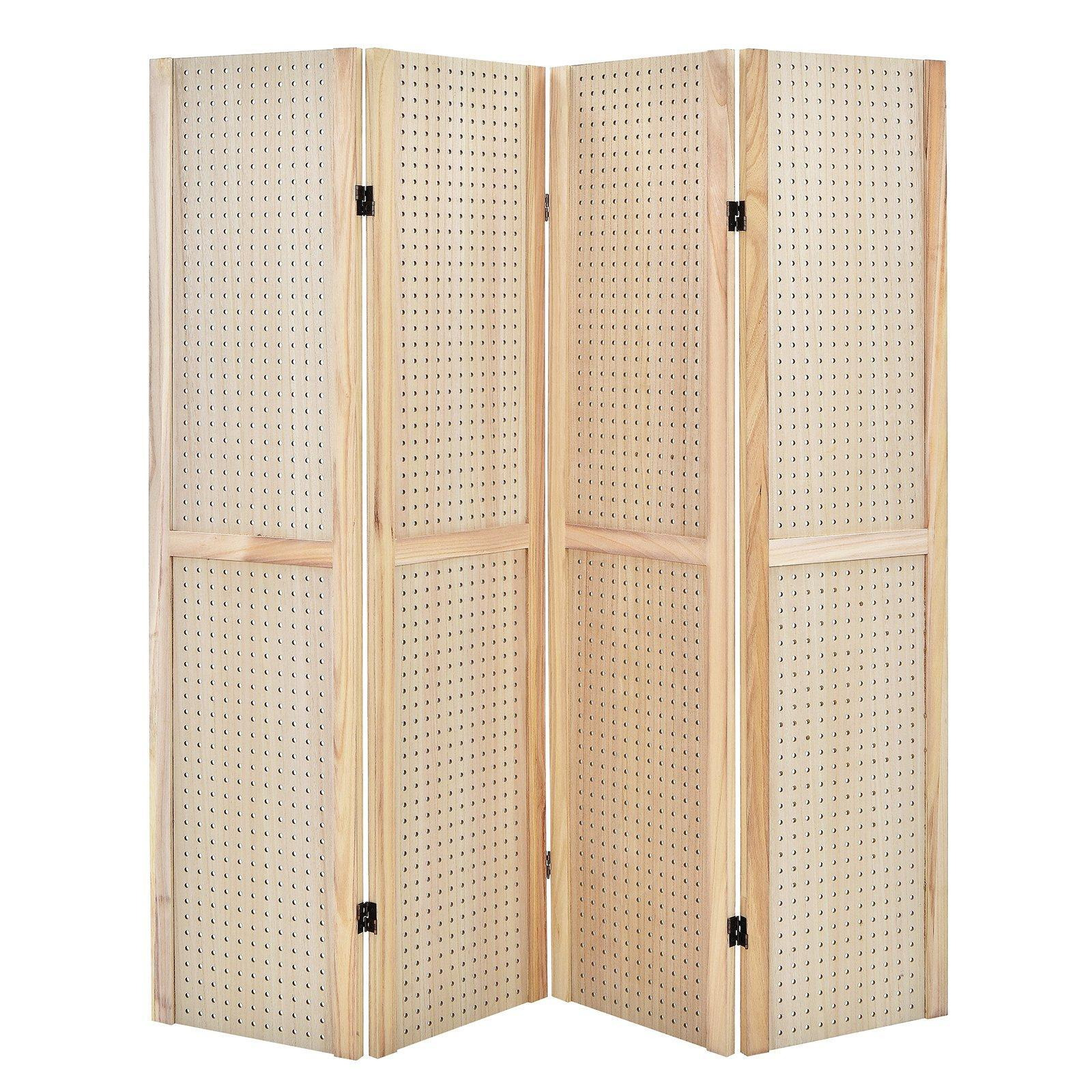 4 Panel Room Divider Wooden Screen Wall Folding Room Partition Separator Privacy - image 1
