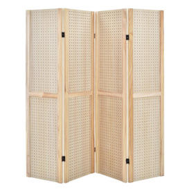 4 Panel Room Divider Wooden Screen Wall Folding Room Partition Separator Privacy - thumbnail 1