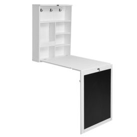 Folding Wall Mounted Drop-Leaf Table Space Saving Floating Computer Desk - thumbnail 1