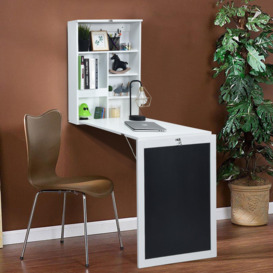 Folding Wall Mounted Drop-Leaf Table Space Saving Floating Computer Desk - thumbnail 3