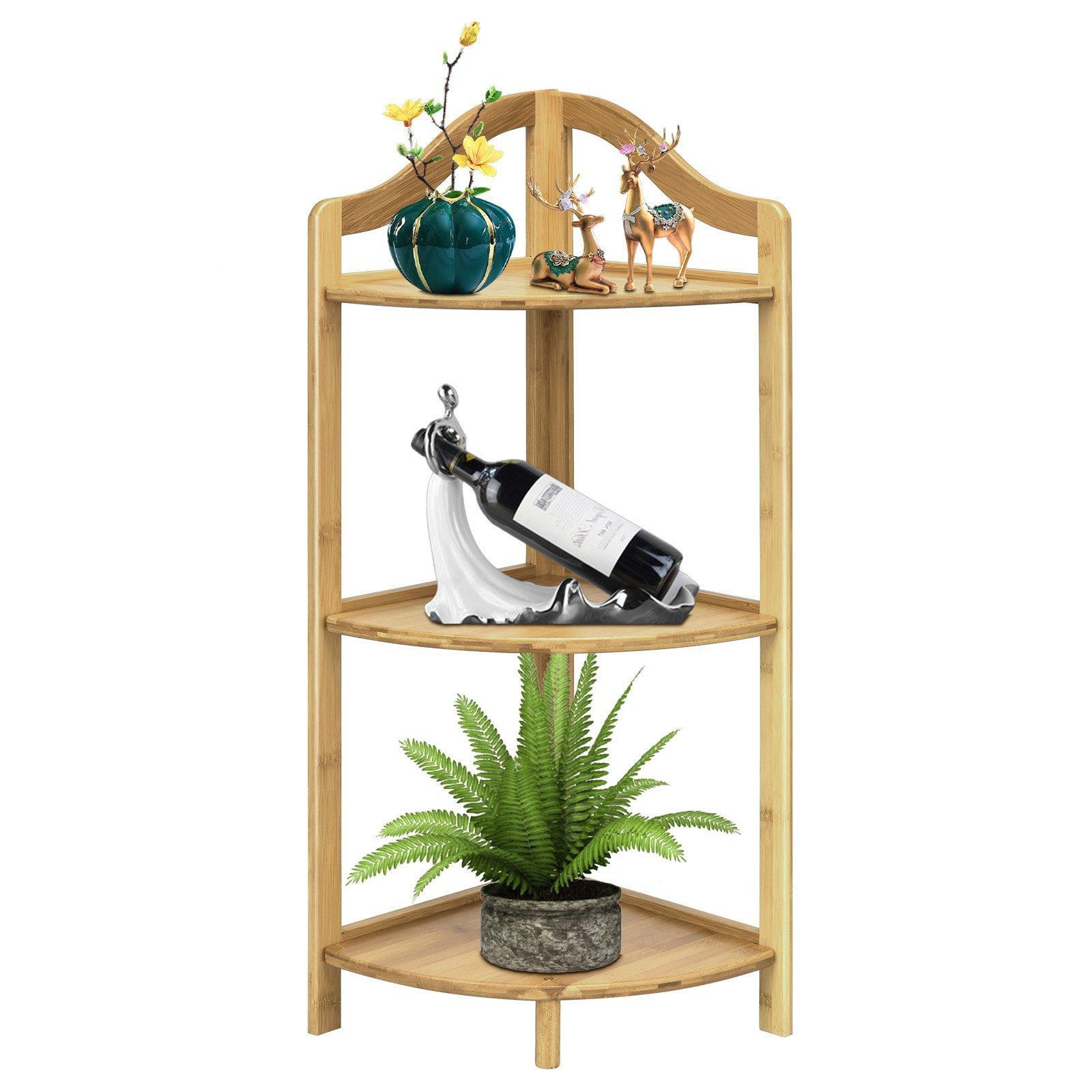 3-Tier Corner Ladder Shelf Freestanding Bookshelf Display Plant Stand Rack - image 1