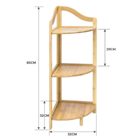 3-Tier Corner Ladder Shelf Freestanding Bookshelf Display Plant Stand Rack - thumbnail 2