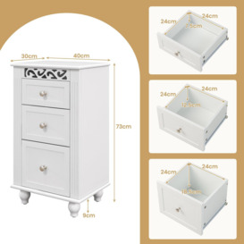 Bathroom Floor Cabinet Freestanding Storage Cabinet w/ 3 Drawers - thumbnail 2