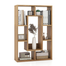 7-Cube Bookcase Wooden Storage Geometric Bookshelf Corner Decorative Display Shelf