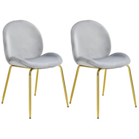 Modern Velvet Dining Chair Set of 2  Mid Century Upholstered Side Chair - thumbnail 1