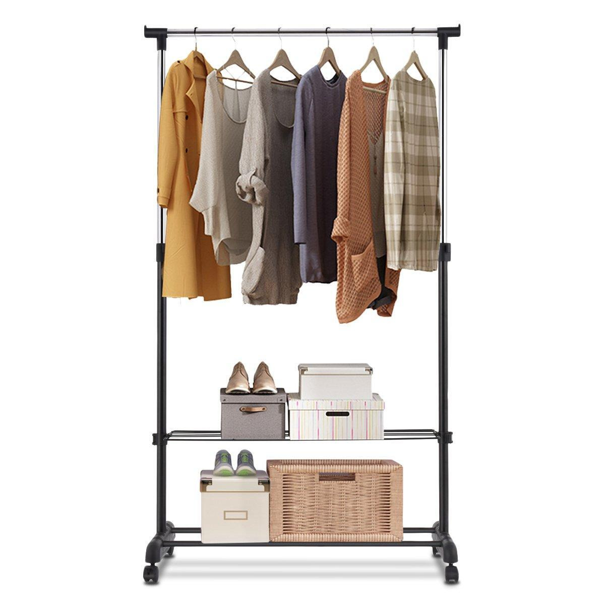 2 in 1 Clothes Rack Freestanding W/ Shoe Rack & Clothes Rail Height-adjustable - image 1