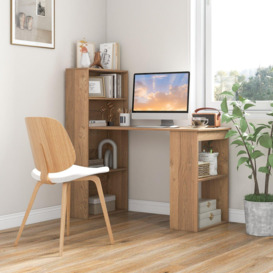 48”Computer Desk w/ Bookcase Modern Writing Desk w/ 6-tier Storage Shelves Home Office - thumbnail 1