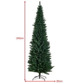 8FT Artificial Christmas Tree Xmas Decoration Trees Slim for Small Room - thumbnail 2