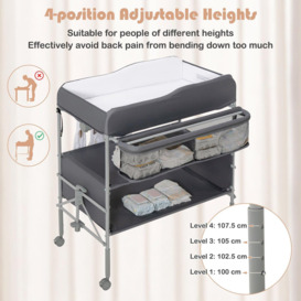 Baby Changing Table Folding Infant Diaper Changing Station Height Adjustable - thumbnail 3