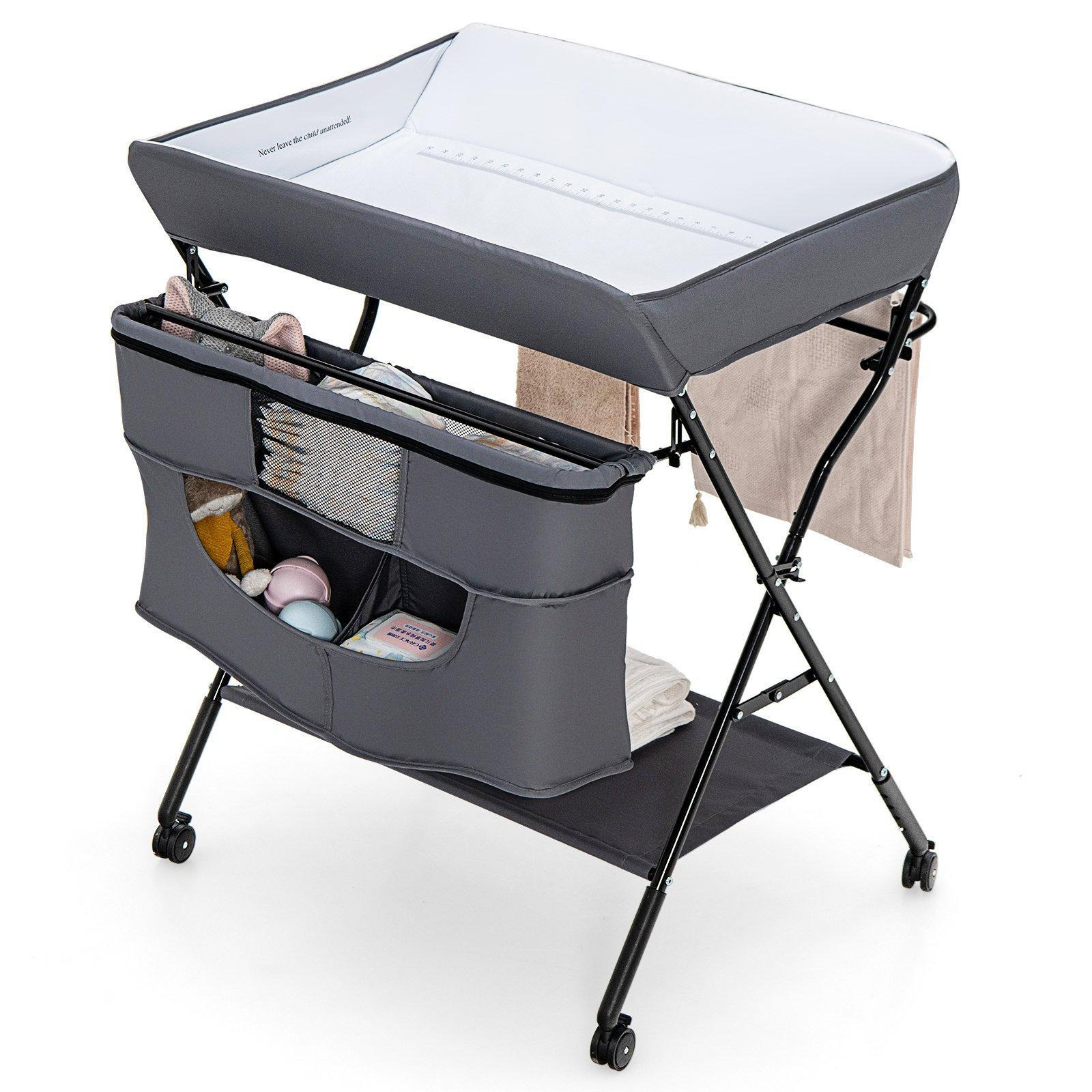 4-in-1 Baby Folding Changing Table Newborn Nursery Organizer Infant Care Station - image 1