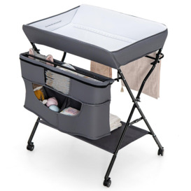 4-in-1 Baby Folding Changing Table Newborn Nursery Organizer Infant Care Station - thumbnail 1