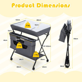 4-in-1 Baby Folding Changing Table Newborn Nursery Organizer Infant Care Station - thumbnail 2