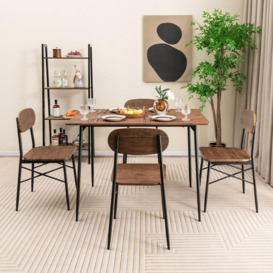 5 Piece Dining Table Set Rectangular Table & 4 Chairs Kitchen Wooden Furniture - thumbnail 2