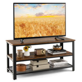 Industrial TV Stand for TVs up to 50 Inch 3-Tier Entertainment Center