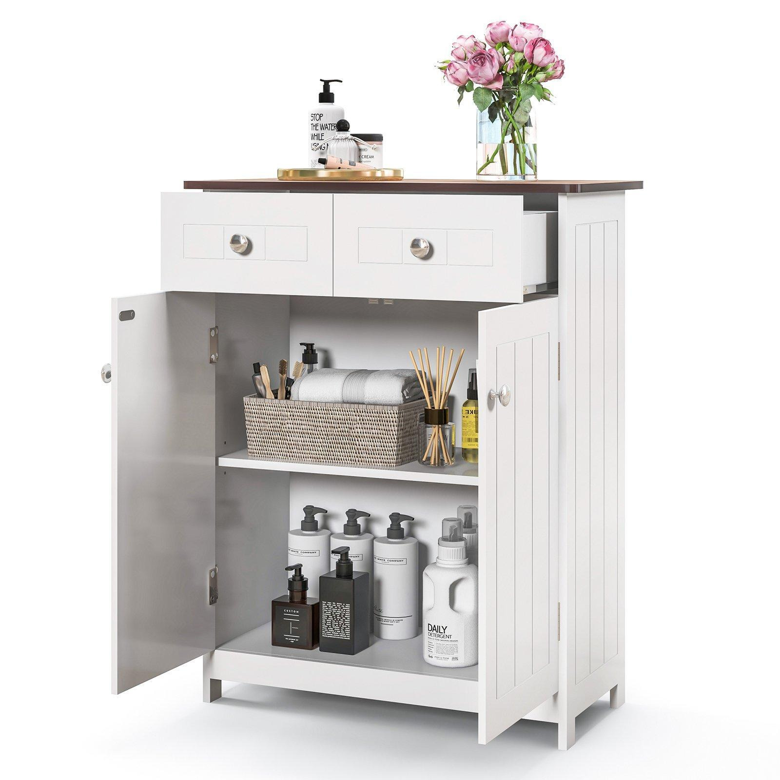 Bathroom Floor Cabinet with 2 Drawers and 2 Doors - image 1