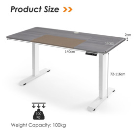 Electric Standing Desk Stand-up Ergonomic Computer Workstation w/ Smart Controller - thumbnail 2