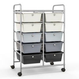 10 Drawers Storage Trolley Mobile Rolling Utility Cart Home Office Organizer - thumbnail 1