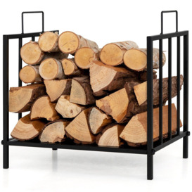 Firewood Rack Steel Log Firewood Storage Stacker Holder Convenient Handle - thumbnail 1