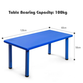 Kids Rectangular Table Dining & Play Table Indoor Outdoor Activity Table - thumbnail 3