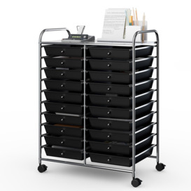 20 Drawers Storage Rolling Cart Home Office Mobile Utility Trolley Organizer - thumbnail 1