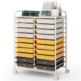 20 Drawers Storage Rolling Cart Home Office Mobile Utility Trolley Organizer